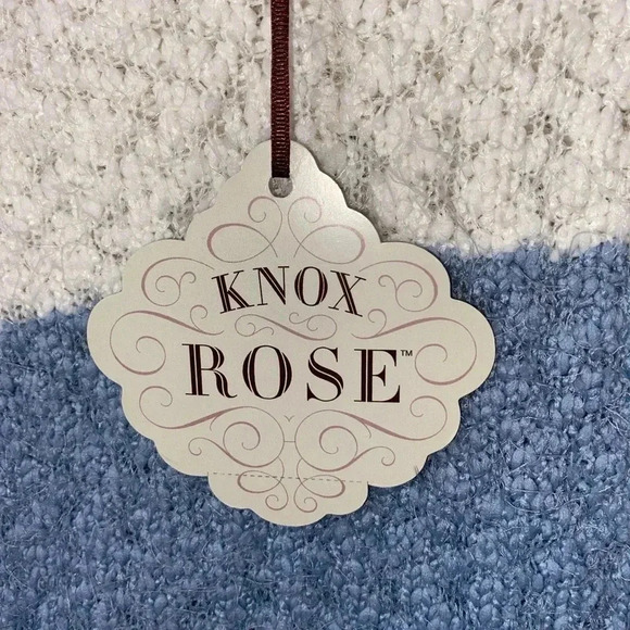 Knox Rose Colorblock Sweater Blue/White NWT - Picture 6 of 6